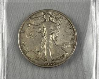 1936 Walking Liberty Silver Half Dollar, US 50c