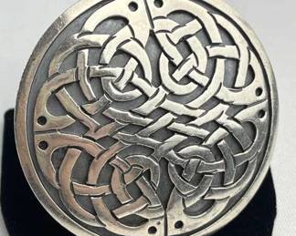 925 Silver Round Celtic Knot Pendant/ Pin