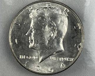 1964-D 90% Silver JFK Half Dollar, BU