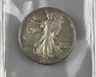1937-D Walking Liberty Silver Half Dollar, US 50c
