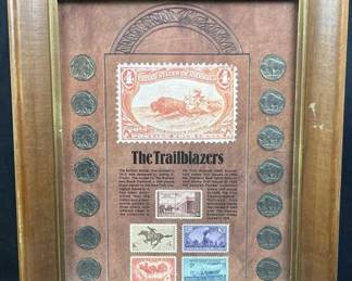 (14) Buffalo Nickels, Framed 'The Trailblazers' 