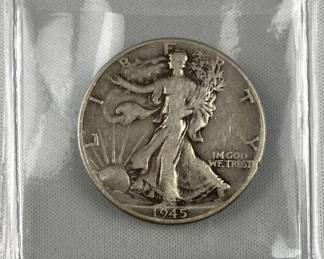 1945 Walking Liberty Silver Half Dollar, US 50c