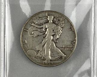 1938 Walking Liberty Silver Half Dollar, US 50c