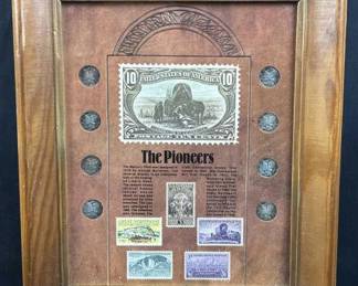 (8) Silver Mercury Dimes, Framed 'The Pioneers'