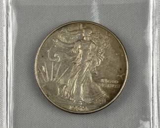 1939-D Walking Liberty Silver Half Dollar, US 50c