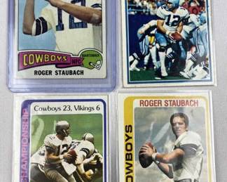 (4) 1975-78 Topps Roger Staubach Cowboys Cards