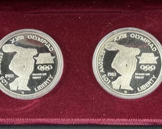 (2) 1983-S Silver Proof Los Angeles Olympics