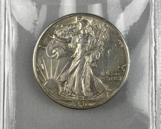 1943-D Walking Liberty Silver Half Dollar, US 50c