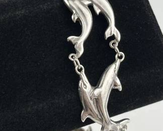 925 Silver Dolphins Bracelet