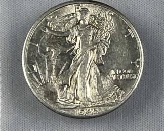 1945-D Walking Libety Silver Half Dollar