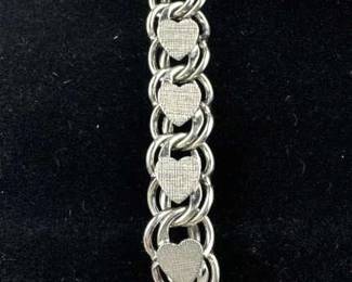 925 Silver Hearts Charm Bracelet