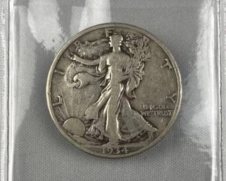 1934 Walking Liberty Silver Half Dollar, US 50c