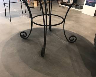 wrought iron and glass top mosaic style small dining table