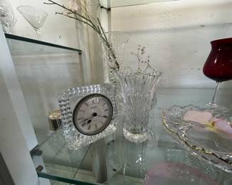 Crystal Clock and Crystal Vase