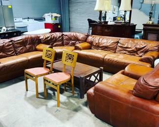 Leather Sectional Sofa and Arm Chair Orlando Estate Auction