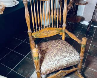 Pierced Carved Fluted Oak Rocker