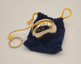 Brass YoYo with Blue Velvet Bag