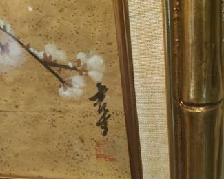 Mark on framed Oriental print 