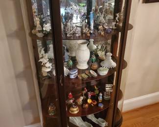 3  glass bowed front Cabinet 