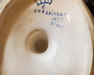 Capodimonte vase , label on bottom 