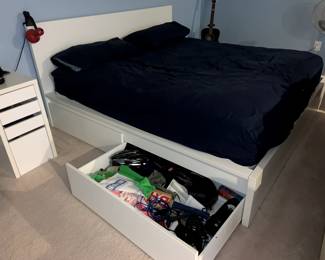 King size bed with 4 built in drawers - $250