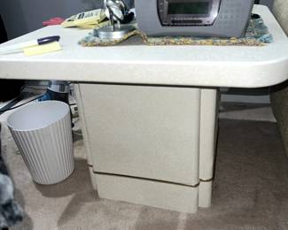3 piece textured white coffee table with two side tables - $150