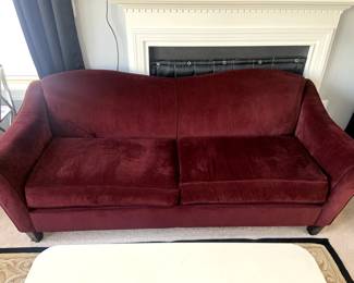 2 piece LAZYBOY stain proof Maroon  sofa with ottoman - $400