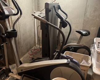 2 exercise bikes, treadmill, weights