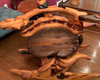 ONE OF A KIND Artisan carved side to side rocker