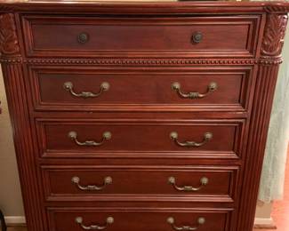 6 drawer tall boy, lovey carved details