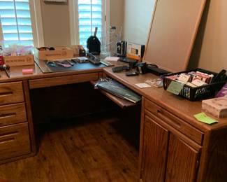 oak corner office desk