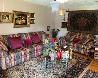 Custom made 4 cushion sofa and loveseat. Perfect condition! 