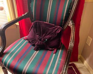 Antique carved cherry country french chair 