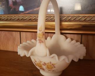 Beautiful Hand-Signed and Hand-Painted Fenton Basket
