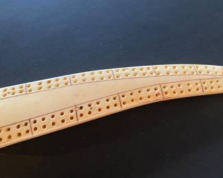 Ivory cribbage board rare find, does not have pegs from Alaska, walrus tusk. Signed