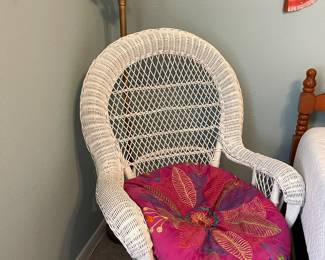 Wicker Chair , Boho Cushion 