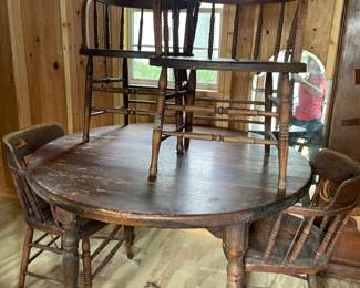 Rustic Table with Four Chairs 