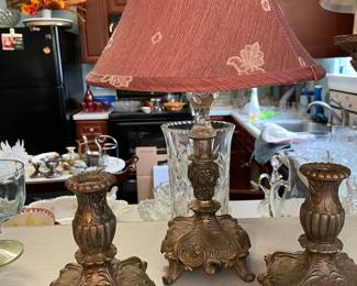 Lamp with matching candleholders 