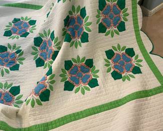 Vintage Hand-stitched Quilt 
