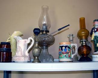 Oil Lamp & other Antiques