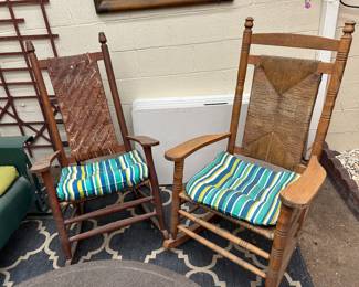 Wooden rockers, similar but not a pair