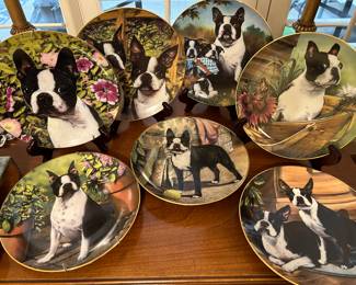 Danbury Mint Boston terrier plates