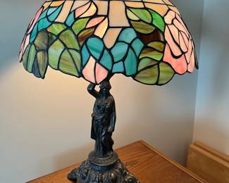 Three way Tiffany style lamp “on”