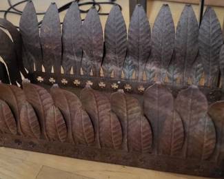 Large vintage unique metal feather and shamrock planter
