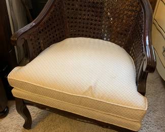 #87	Wood Cane Barrel Side Chair w/upholstered Seat	 $75.00 
