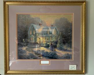 #103	Thomas Kinkade 184/1950 S/N 20x24 Framed w/Certificate - 35x31	 $150.00 
