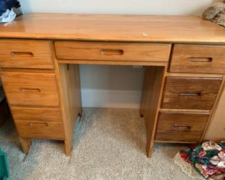 #143	Wood Desk w/7 Drawers - 43x21x30 - You Move Downstairs	 $45.00 
