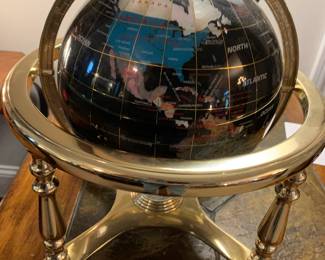 #44	Globe in Brass Base w/inlaid Stones	 $40.00 
