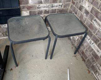 #288	Set of 2 Aluminum Base Glass Top Outdoor Tables	 $25.00 
