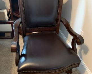 #133	Executive Leather Desk Chair - Adjustable w/nailhead Trim	 $125.00 
